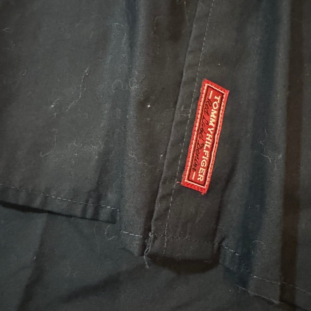 NWT VTG Tommy Hilfiger Red Label Men's L Black Gold Embroidered Button Up Shirt - Picture 4 of 12